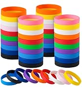IDREAMBAND 100 pcs Rubber Bracelets Wristbands Colored Blank Bracelets Silicone Wristbands for Me...