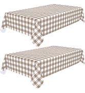 Smiry 2 Pack Rectangle Table Cloth, Waterproof Vinyl Tablecloth with Flannel Backing, Wipeable Bu...