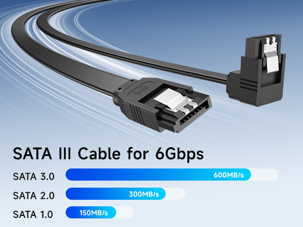 90-degree sata iii cable with locking latch for secure connections in tight spaces