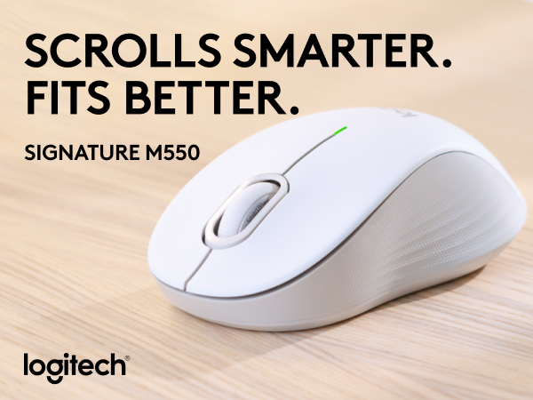signature m550 wireless white mouse with silent clicks