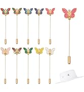 BENECREAT 10Pcs Butterfly Enamel Hat Pin, 10 Colors Classic Vintage Hat Pin, Stick Pin for Tie Sc...