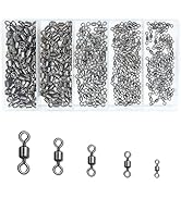 ELLYCIO 250pcs Fishing Swivels, Stainless Swivels Fishing Tackle for Saltwater Freshwater