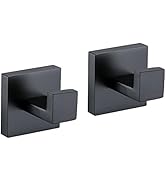 TQKAG Bathroom Towel Hook Coat Black Robe Clothes Bath Wall Hooks for Kitchen Garage,Stainless St...