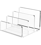 Richboom Acrylic File Sorter, 8.5"x6.3"x6.2", Upright File Organizer for Desk, Mail Organizer Cou...