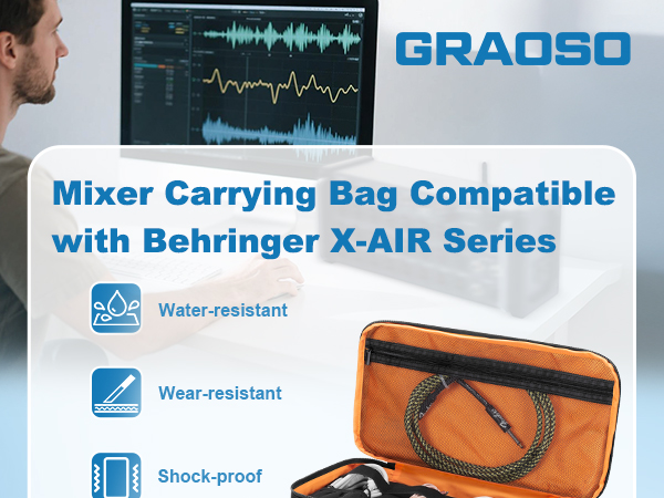 Padded Mixer Carry Bag Compatible with Behringer X-AIR Series Mixers XR12, XR16, XR18