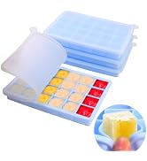 1 Tbsp Silicone Freezer Molds with Lids,100% Platinum Silicone Freezer Trays, Oven &amp; Microwave Sa...