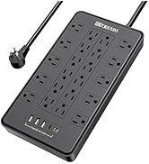 HITRENDS Power Strip with USB C, Surge Protector Power Strip with 22 Outlet &amp; 3 USB A Ports &amp; 2 U...