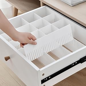 white Adjustable Drawer Dividers