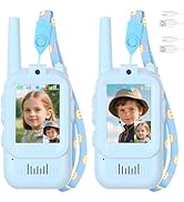 Mafiti Toys for 3 4 5 6 7 8 Year Old Boys Girls Mini Video Walkie Talkies for Kids 2 Pack Recharg...