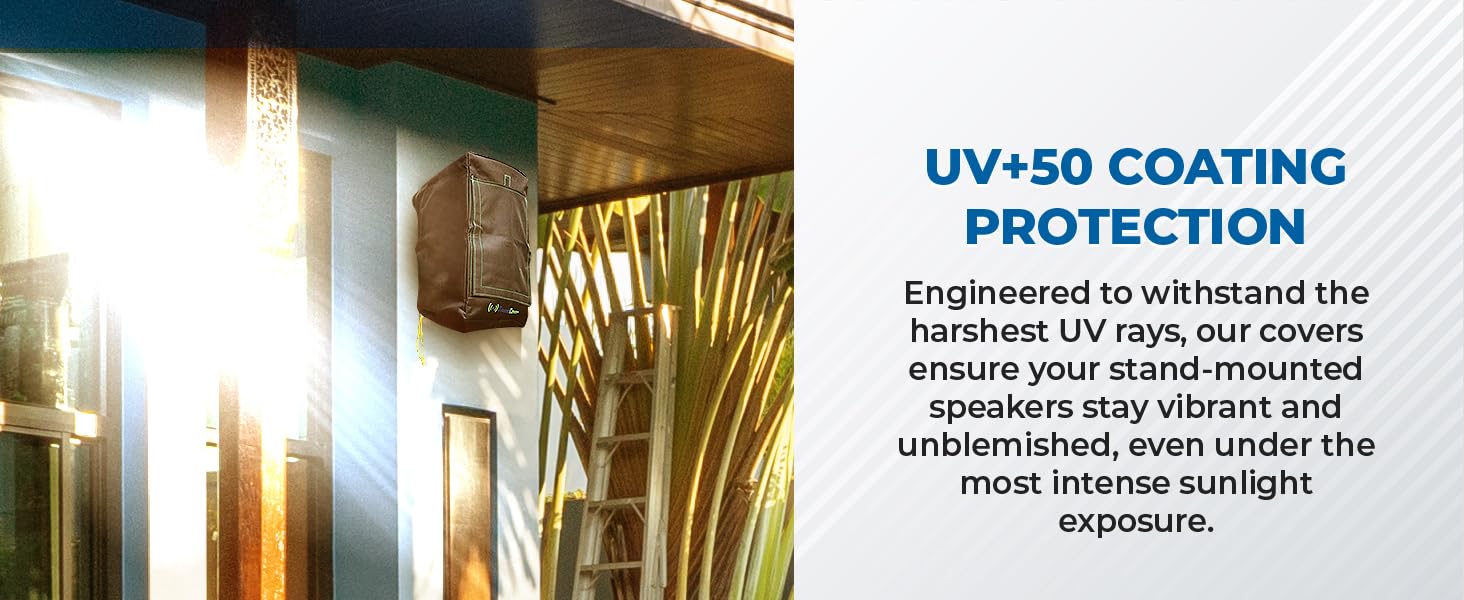 outdoor speaker covers heavy duty water sun sand protection UV 50 snug fitting dust double stitch