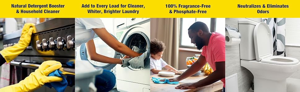 Natural Detergent Booster &amp; Household Cleaner, Add to Every Load for Cleaner Laundry