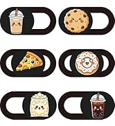 PRESSINART 6Pcs 6 Styles Food Theme Camera Cover Slide Sticker 0.04 Inch Privacy Guard Accessorie...