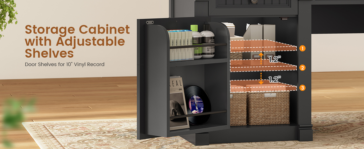 desk with shelves