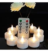 Jialine Flameless Led Tea Lights Candle with Remote Control,Long Lasting Battery Operated Led Tea...