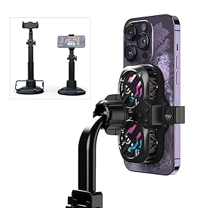 Cell Phone Holder for Desk and Dual-core Smart Phone Cooler