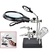 Beileshi 2.5X 7.5X 10X LED Light Helping Hands Magnifier Soldering Station,Magnifying Glass Stand...