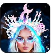 GORTIN Light Up Mermaid Headband Starfish Headpiece Glow Shell Hair Band Costume Hair Accessories...