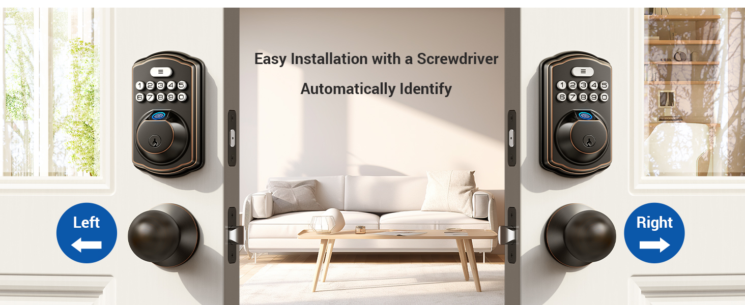 keyless entry door lock with knobs