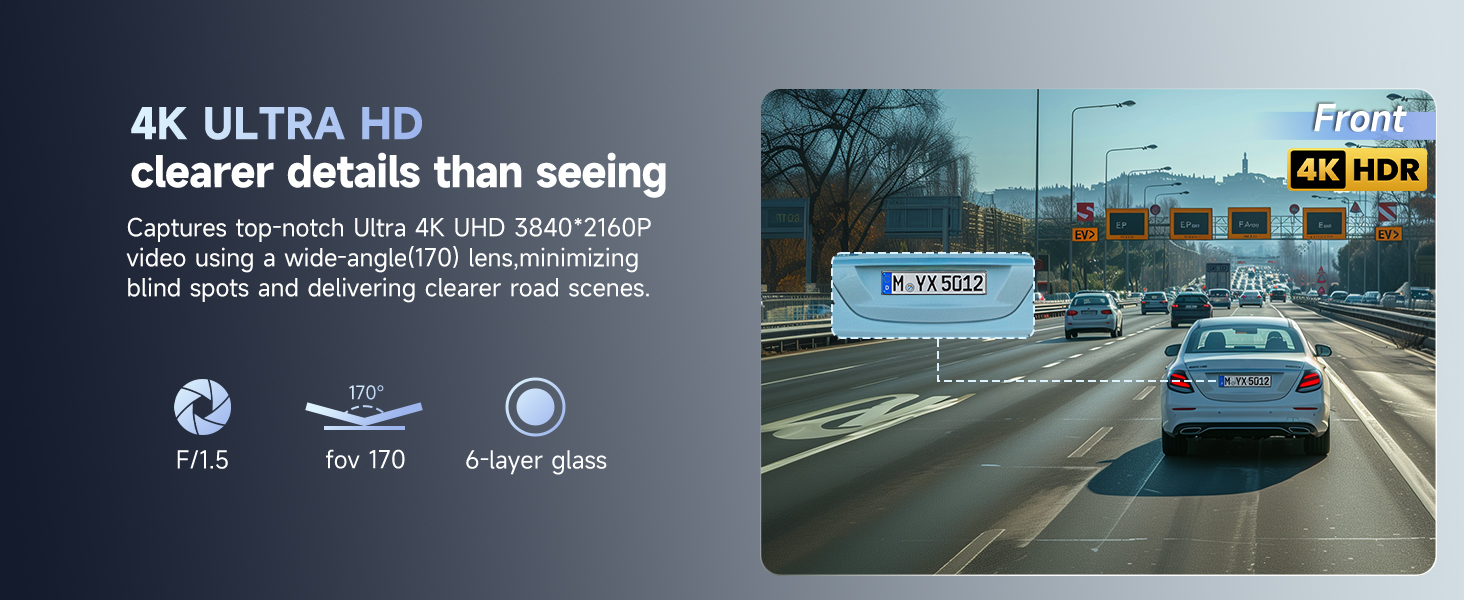 4K ULTRA HD dashcam clearer details than seeing