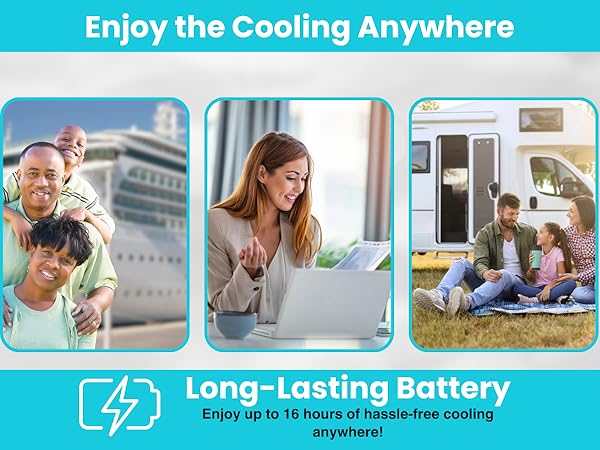 Long lasting battery fan, rechargeable desk fan beige, crusing fan for cabin approved