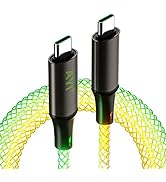 AYI RGB Colorful USB Type C to Type C PD 60W Fast Charging Cable Phone Charger High Data Speed Vi...