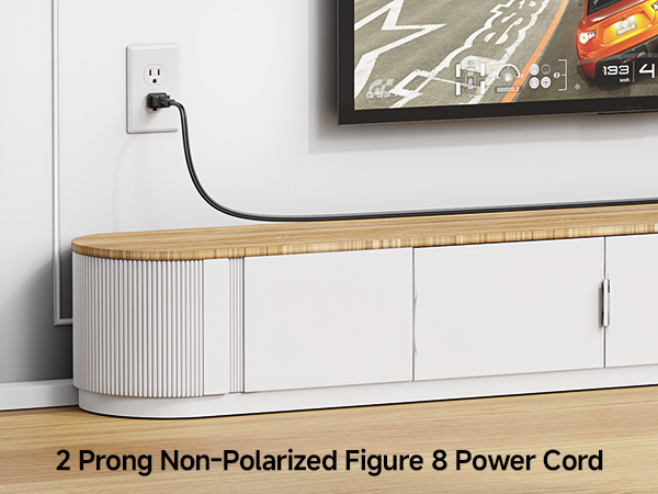 2 Pack 2 Prong TV Power Cord 10 ft, AC Power Cord Compatible with Samsung LG Sony