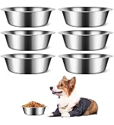 Estleys 6 PCS Large Stainless Steel Dog Bowls, 7.1inch Metal Dog Bowl, Pet Puppy Food Water Bowl ...