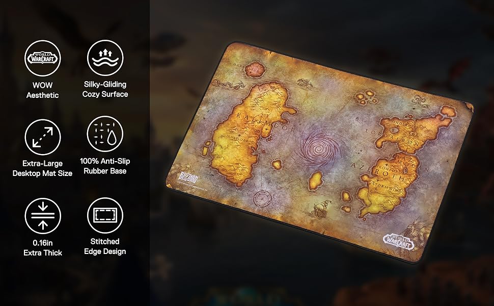 WoW Gaming Mouse Pad,Azeroth-theme