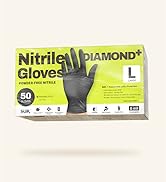 SUPER+ HEAVY DUTY Nitrile Gloves 8 Mil Diamond Texture Disposable Chemical Resistant Powder &amp;Late...
