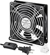 Wderair EC Dual Ball 120mm x 25mm Muffin Fan with AC Plug 110v 120v 220v 240v Axial Fans for DIY ...