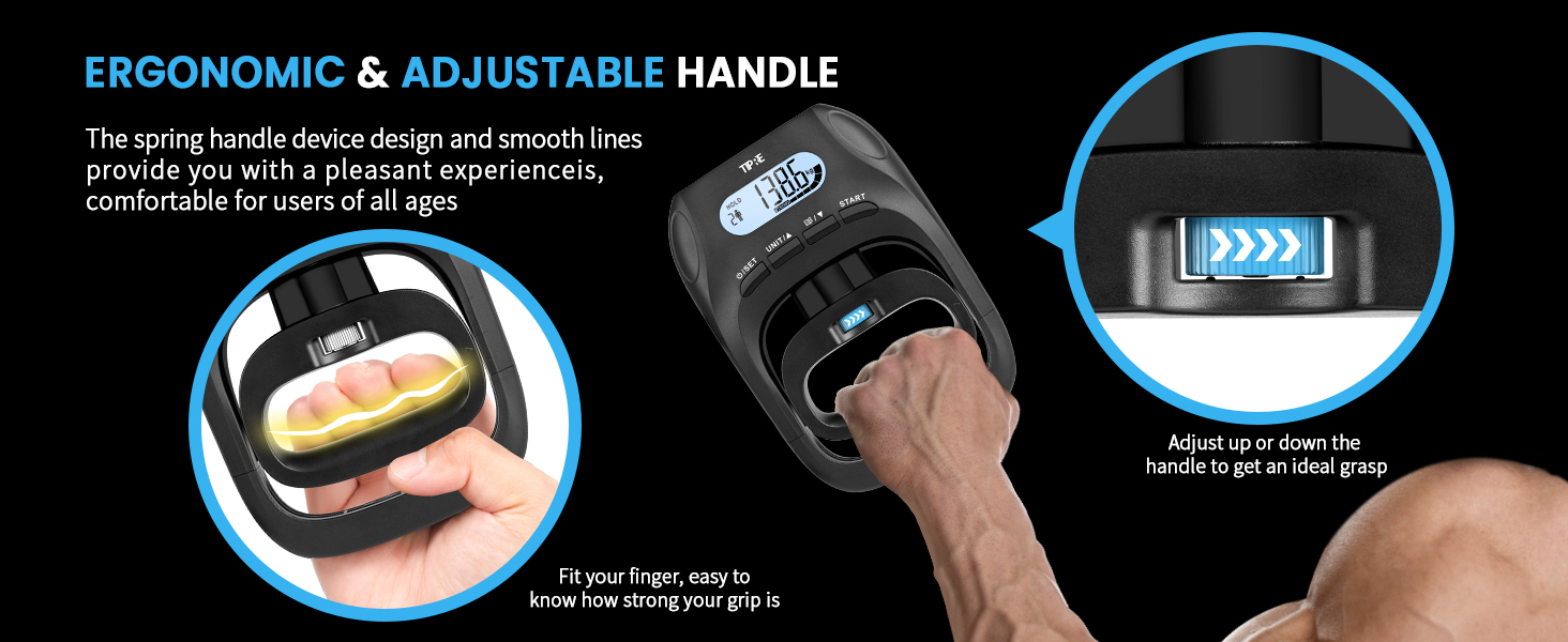 Grip Strength Tester, Hand grip Dynamometer, Digital Grip Strength Tester,Adjustable Hand Grip