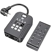 Outdoor Light Timer Waterproof, 15A, 24-Hour Plug in Light Sensor Countdown Timer (2, 4, 6 or 8 H...