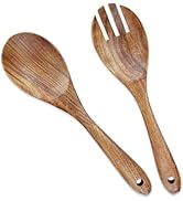 AYFDISHS Wooden Salad Servers, 10.2" Acacia Wood Salad Fork &amp; Spoon for Serving, Olive Wood Salad...