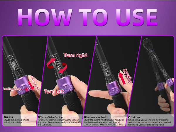 1/4 3/8 1/2-inch Drive Click Torque Wrench adjustable