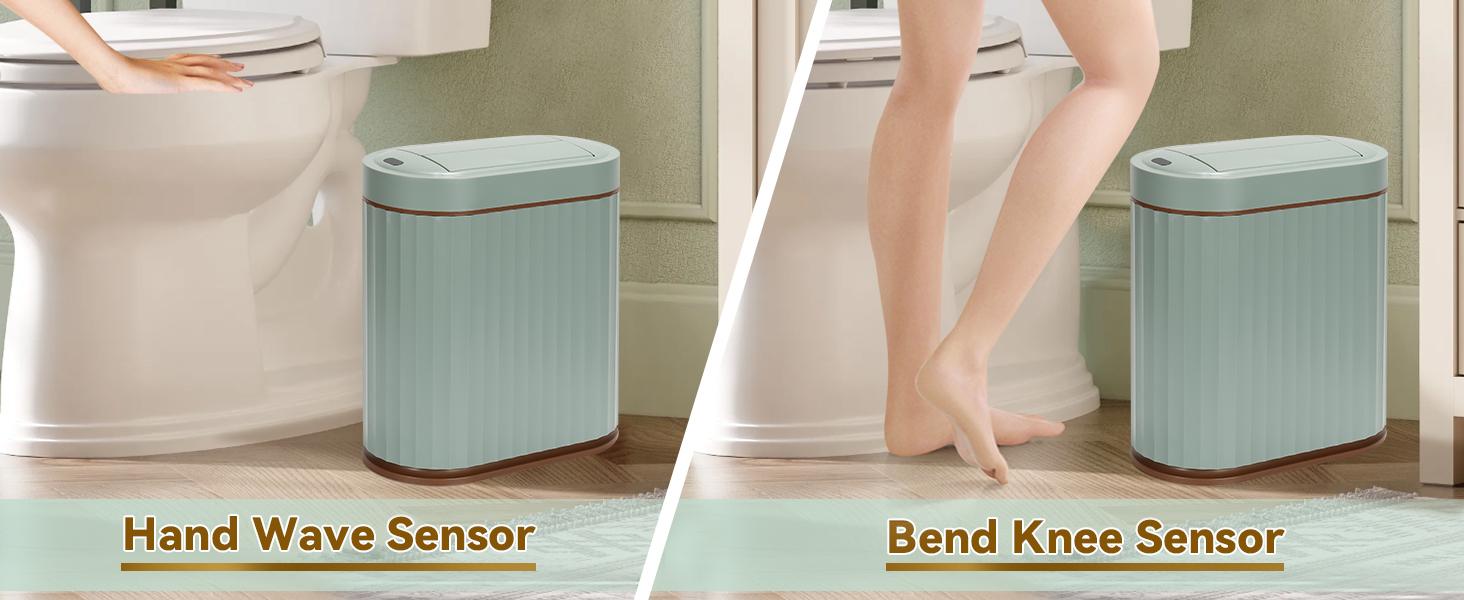 Green motion sensor smart trash can butterfly lid 6