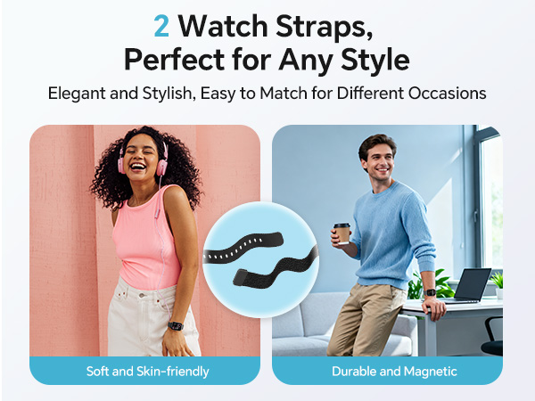 smart watch with 2 bands