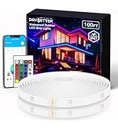 100ft Outdoor LED Strip Lights Waterproof, IP67 Waterproof LED Light Strips with Remote and APP C...