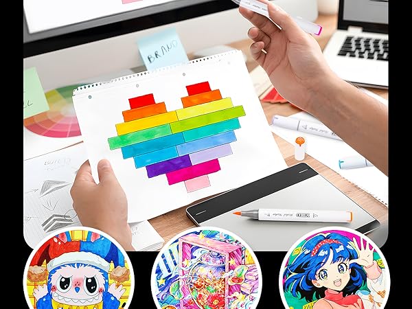 Brush &amp; Chisel dual tip markers