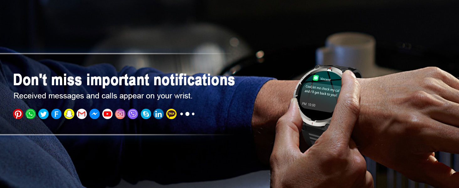 Notification support (WhatsApp, texts, calls)