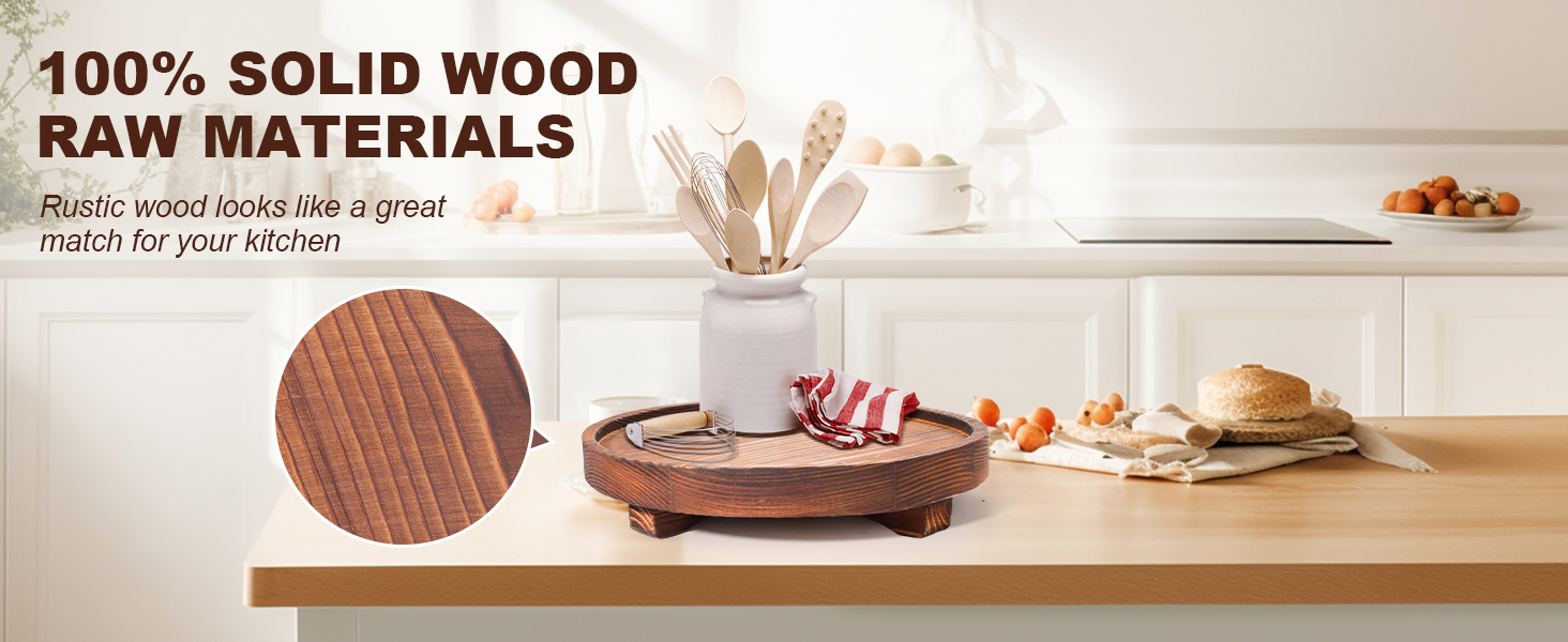 Round Wooden Decorative Tray 