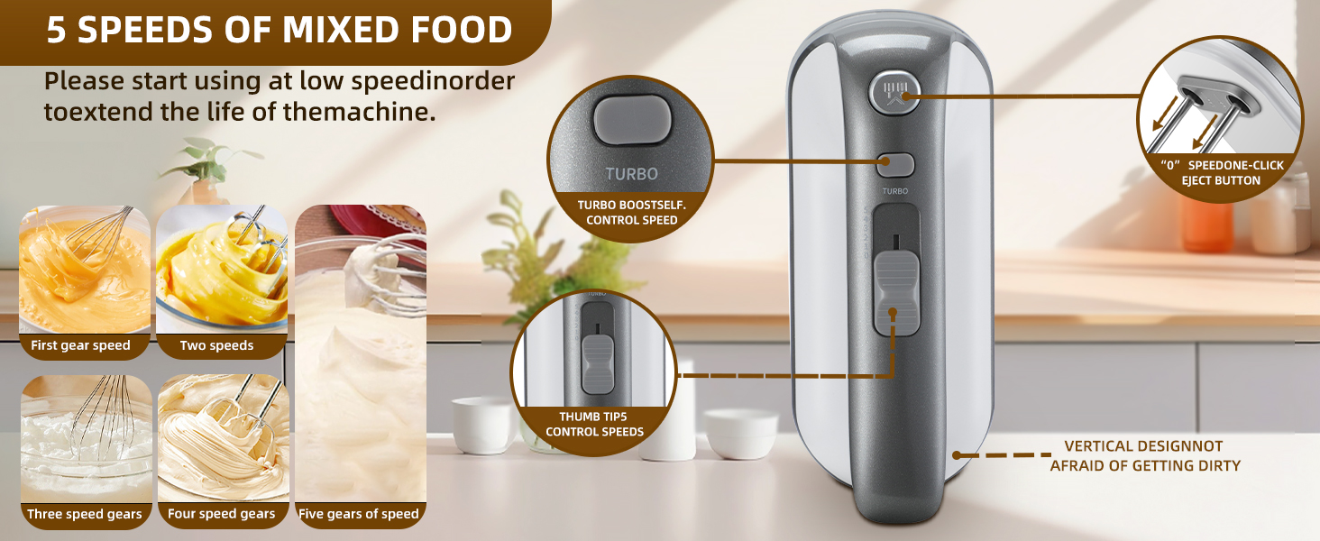 5 precise speed settings for any task, plus one-touch ejection for safe and easy cleanup.