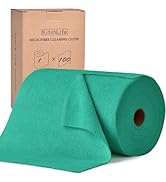 KitchLife Microfiber Cleaning Cloth Roll, 100 Pack - Tear-Away Towels, Lint-Free, Reusable, Washa...