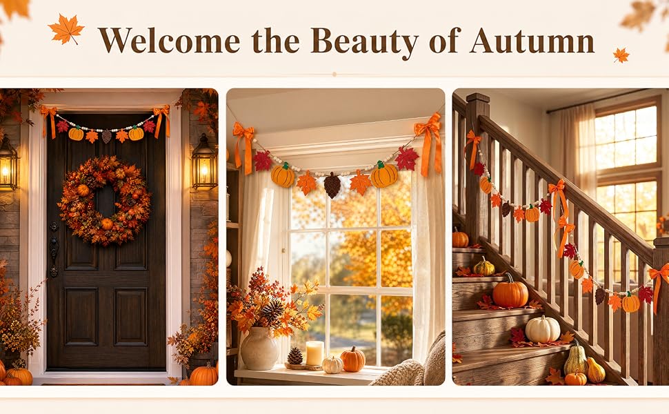 Yuubin Fall Felt Garland