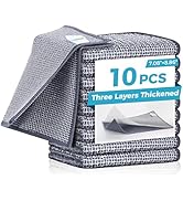 Forggon 10 Pcs New Upgrade 3-Layer Non Scratch Wire Dishcloth,Wire Dishwashing Rag, Non-Scratch W...