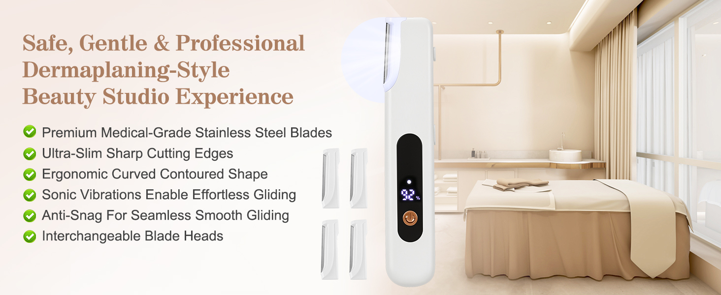 Electric Sonic Dermaplaning Tool for Women,