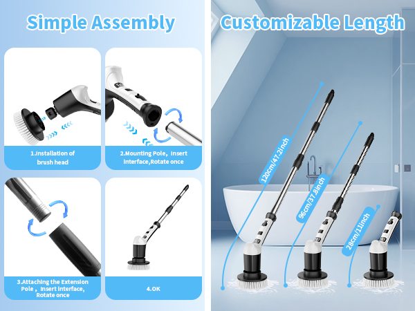 shower brush cleaner with long handle