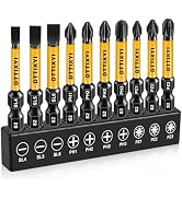 DTTIXYI 10 PCS Magnetic Screwdriver Bits Set 2 in - Phillips Bits #1#2#3 &amp; Slotted Head &amp; Pozidri...