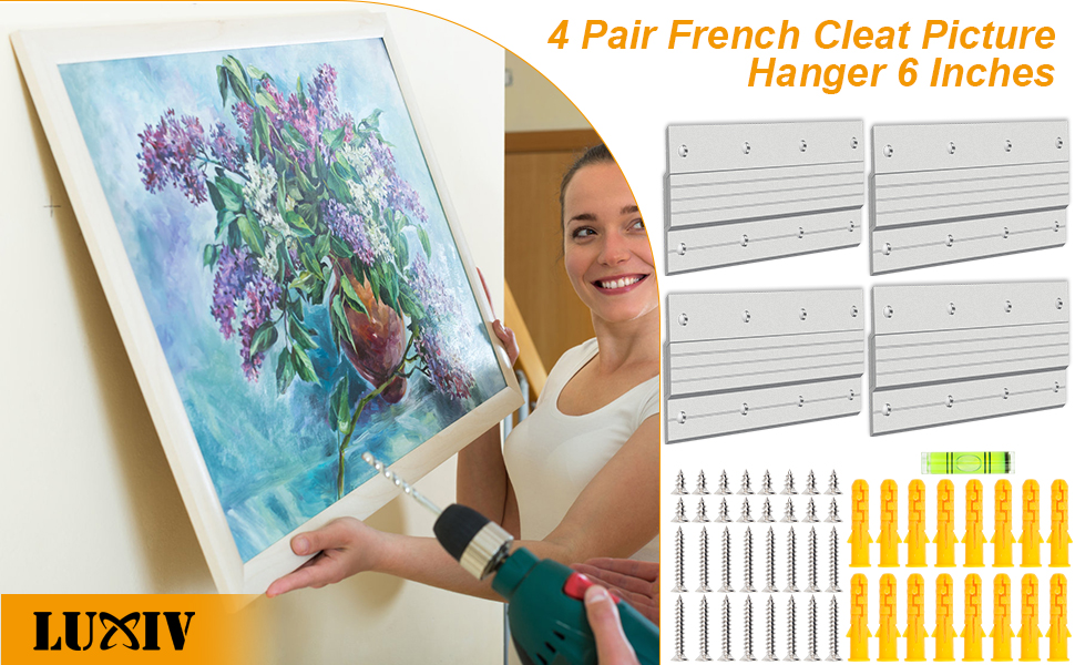 4 Pairs French Cleat Picture Hanger