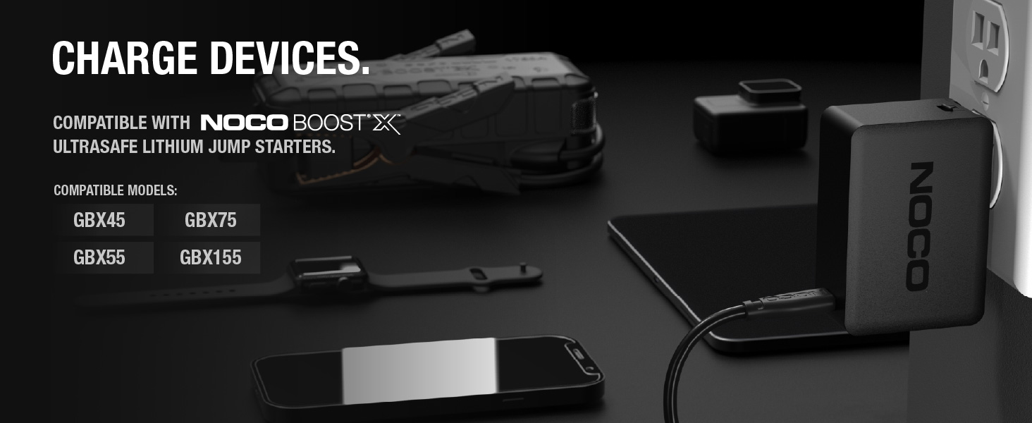 NOCO U65 65W Boost X USB-C Fast Charger for GBX45, GBX55, GBX75, &amp; GBX155 Jump Starters, and More