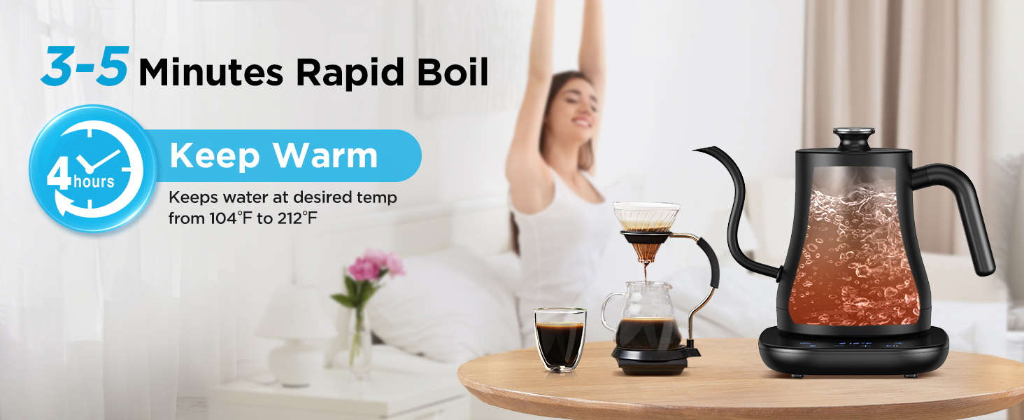 gooseneck electric kettle temperature control